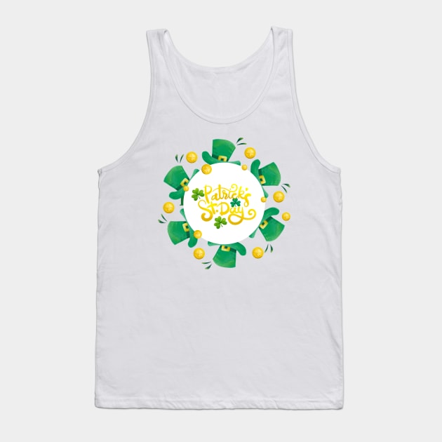 funny hat patrick's day round border Tank Top by dyazagita